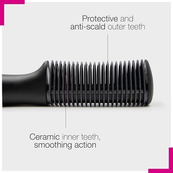 Stilettore elettrico con smalto ceramico - formato compatto - display illuminato - nero-fucsia - temperatura regolabile
