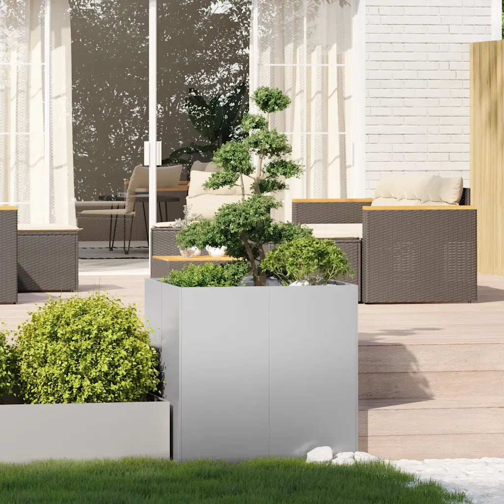 Fioriera | Cassetta per fiori | Vaso 80x80x80 cm in Acciaio Zincato