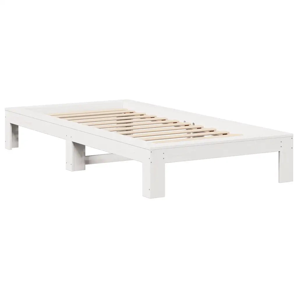 Letto senza Materasso Bianco 90x190 cm in Legno Massello Pino 3309021