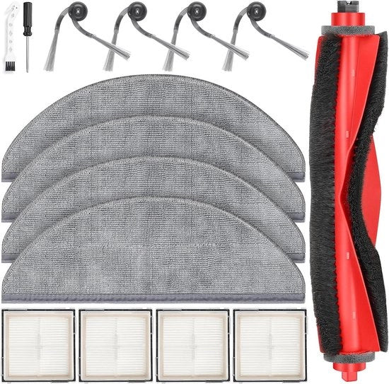Accessori per aspirapolvere robot: set di pennelli, set di asciugamani, filtri HEPA, set di pennelli laterali, accessori di pulizia, chiave a serramanico.