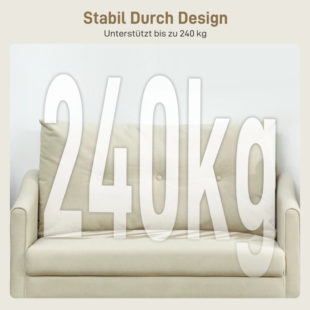 Divano 2 posti in tessuto ¨C zephmum ¨C crema 80x90x90