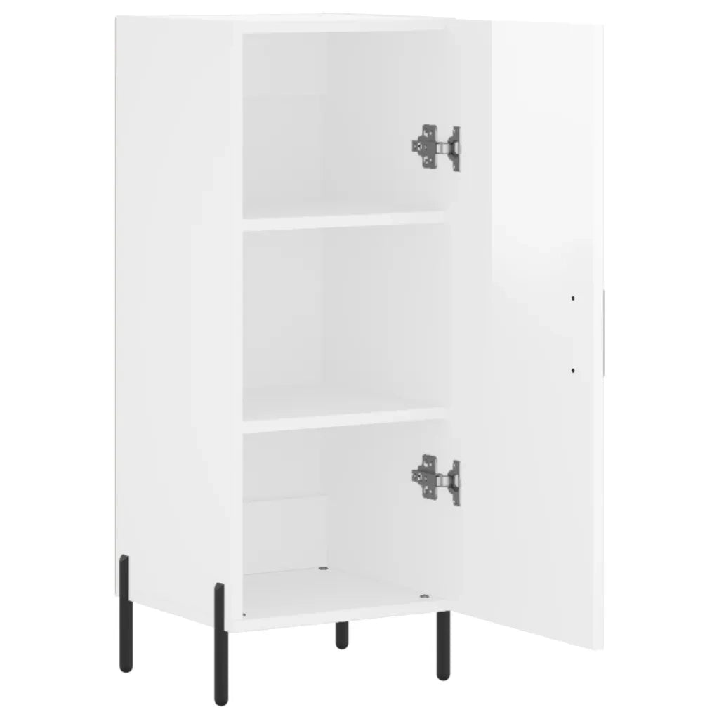 Credenza-Buffet-Armadio da cucina Bianco Lucido 34,5x34x90 cm in Legno Multistrato 332674