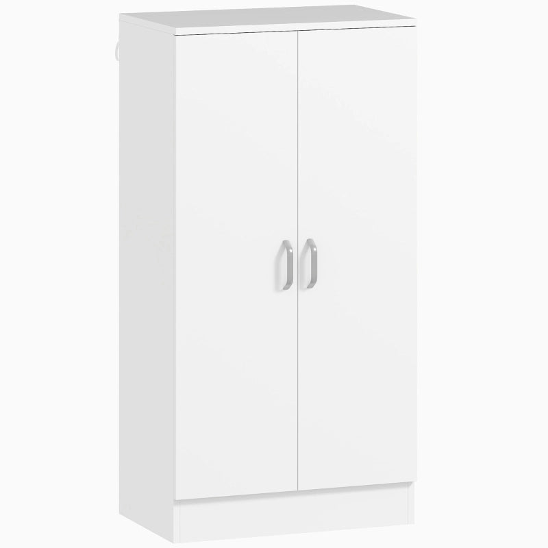 Mobile portascarpe con ripiani regolabili, chiusura soft-close, 55 x 35 x 108 cm, bianco