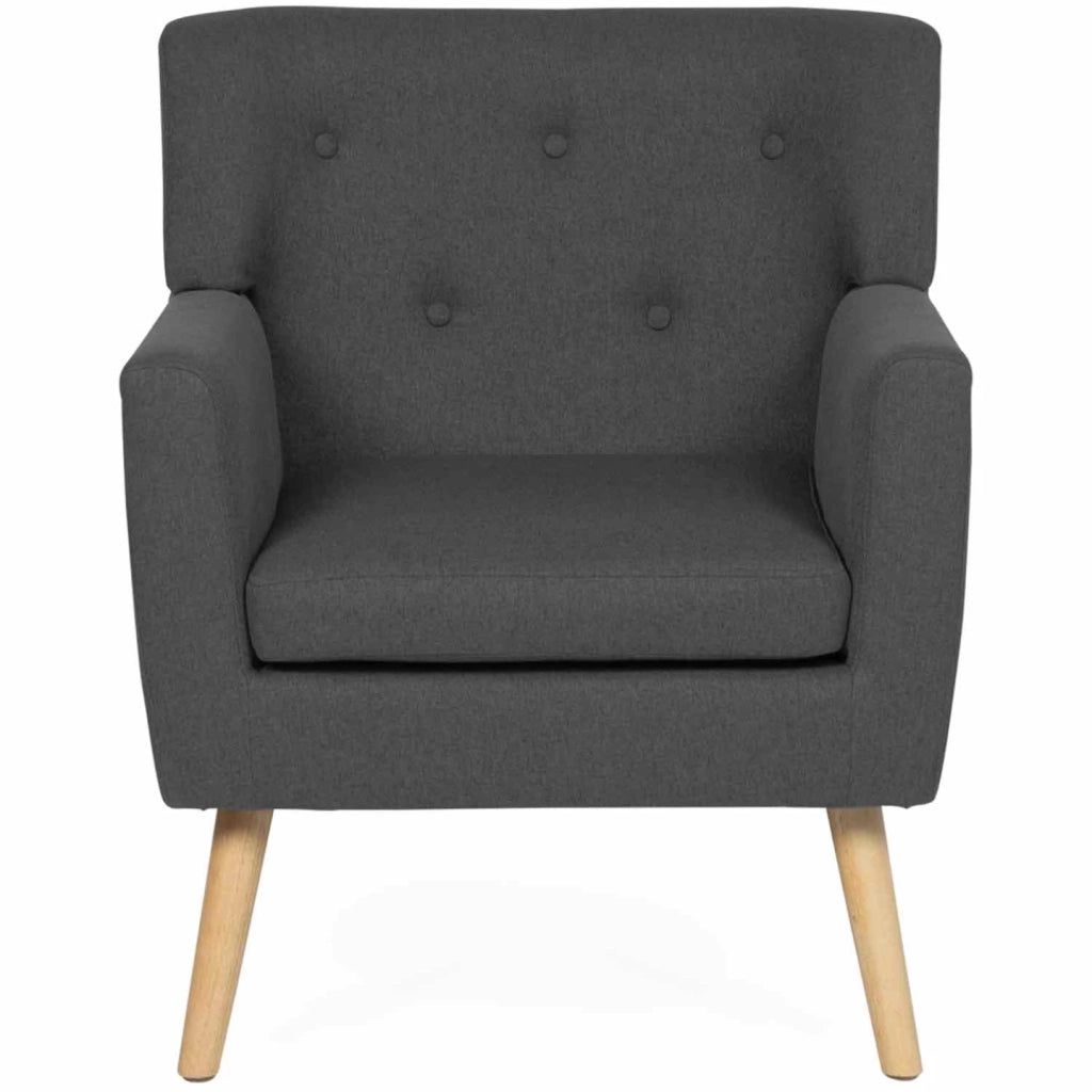 IDMarket - Poltrona scandinava in tessuto grigio antracite LIV