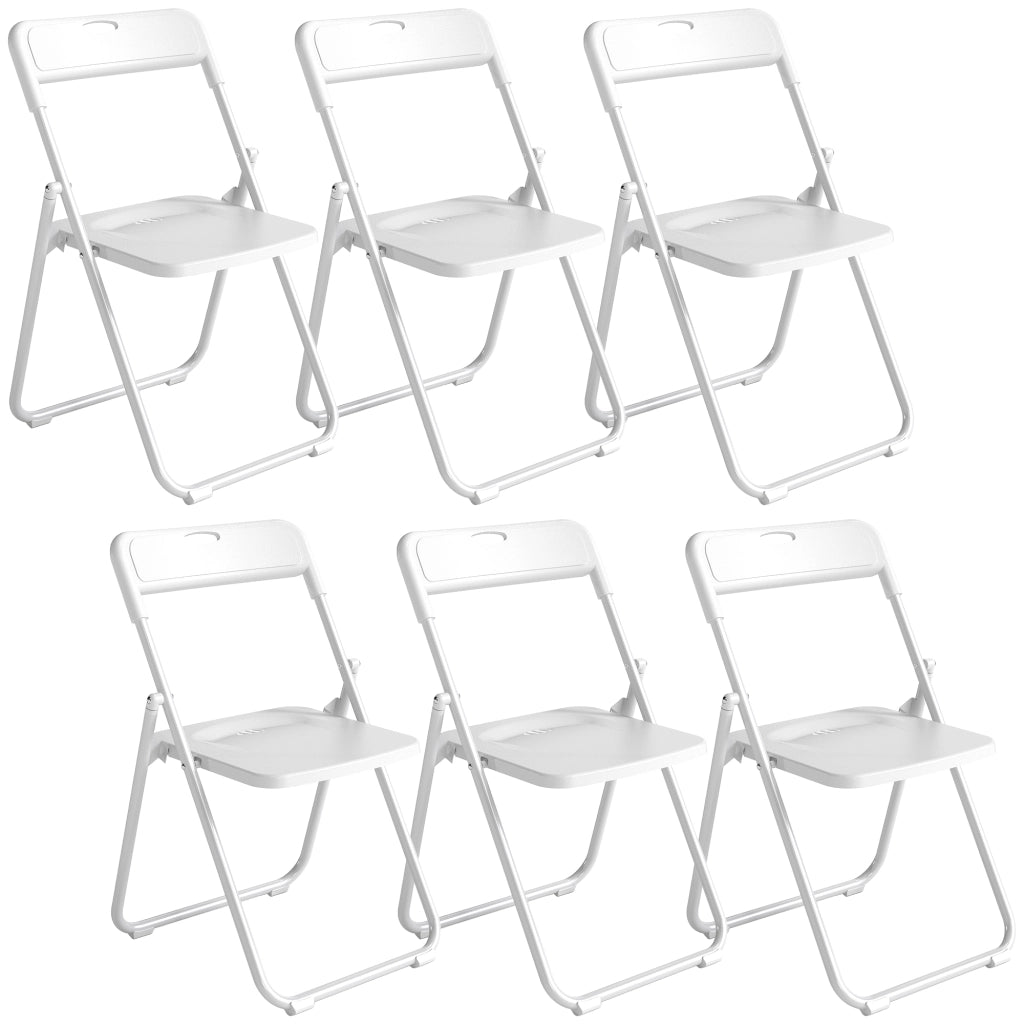 Set 6 Sedie Pieghevoli ¨C Xylo ¨C Plastica Bianca Schienale Curvo Struttura Acciaio 48,5x47x75cm