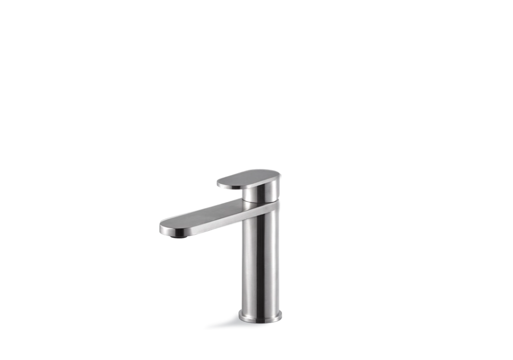 Miscelatore lavabo senza scarico acciaio inox Vema AYAS STEEL V28011 Satinato