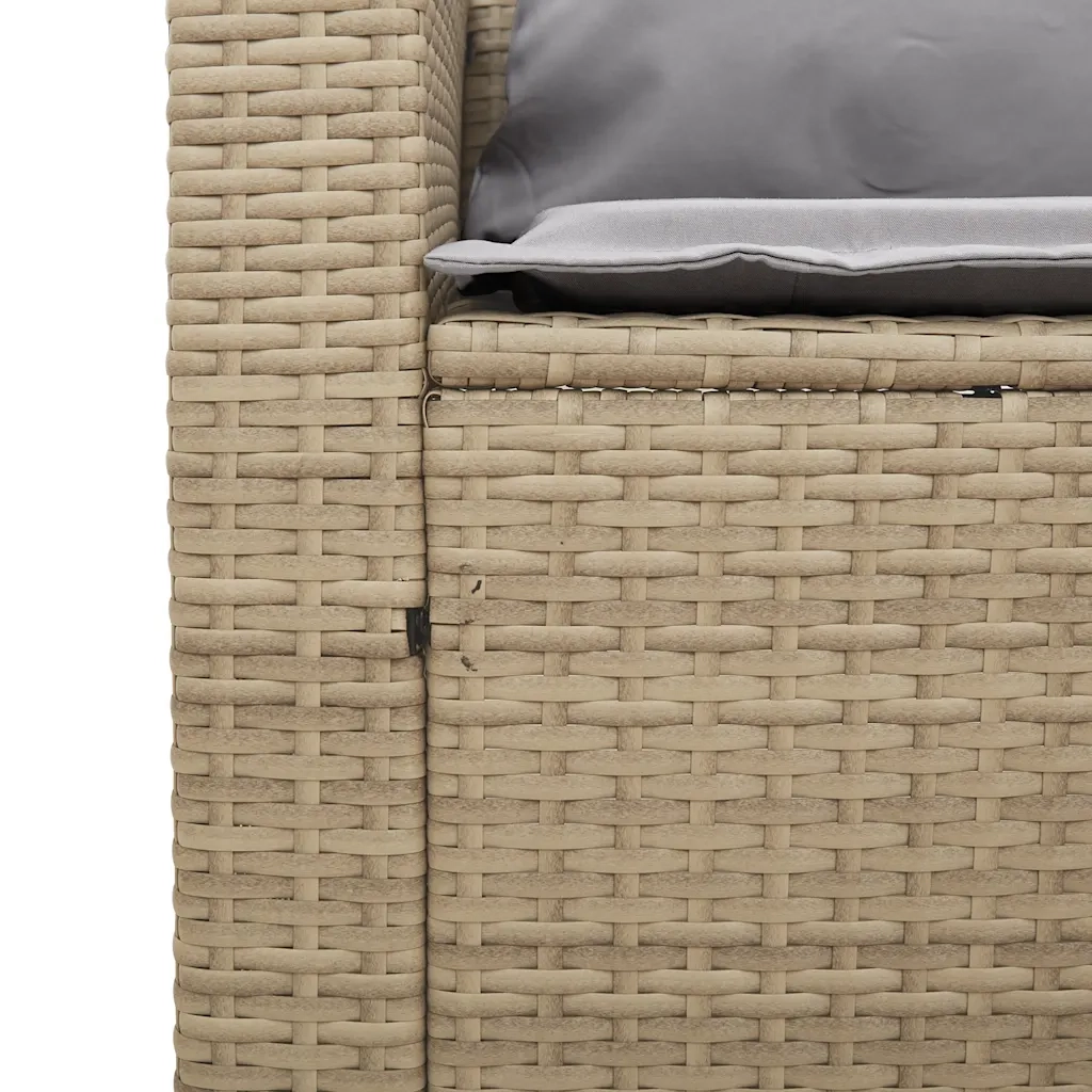 Set Divano da Giardino 5 pz | Set Salotto da Giardino con Cuscini Beige in Polyrattan