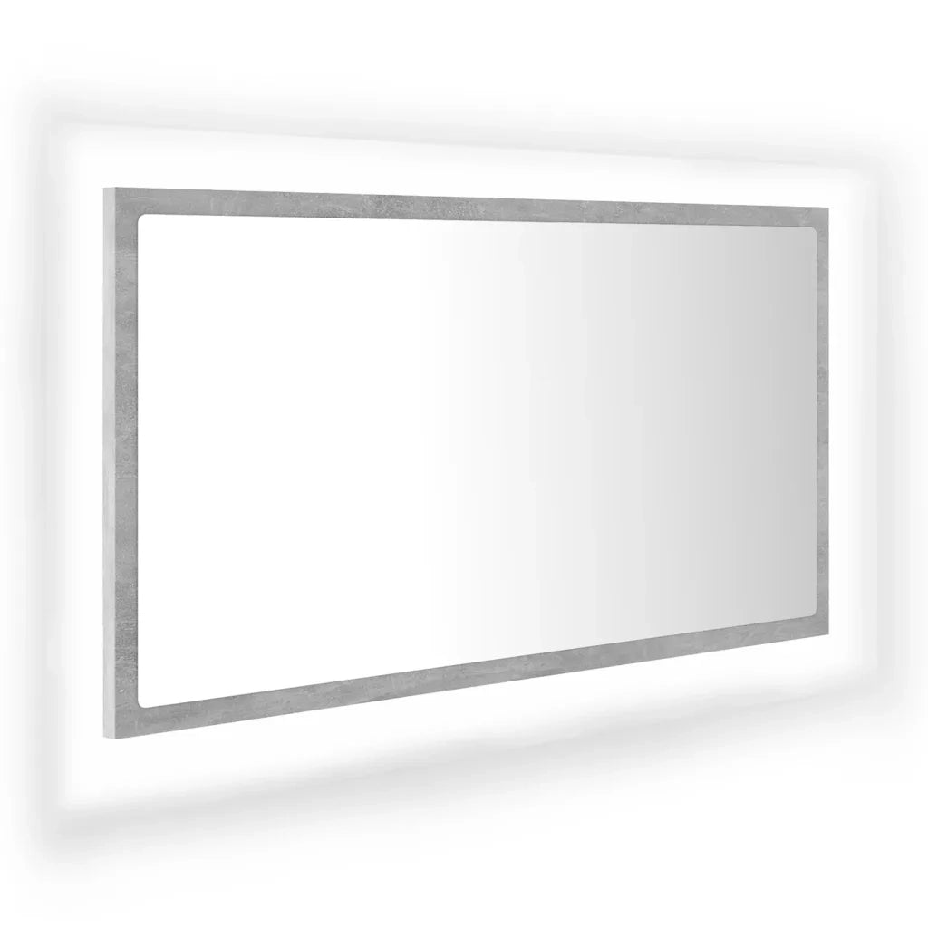 Specchio da Bagno a LED Grigio 80x8,5x37 cm in Acrilico 804928