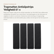 Pannelli Antiscivolo Autoadesivi - 4 Pezzi - PVC - Nero - 61x15cm - Migliorata Sicurezza - Strisce Antiscivolo
