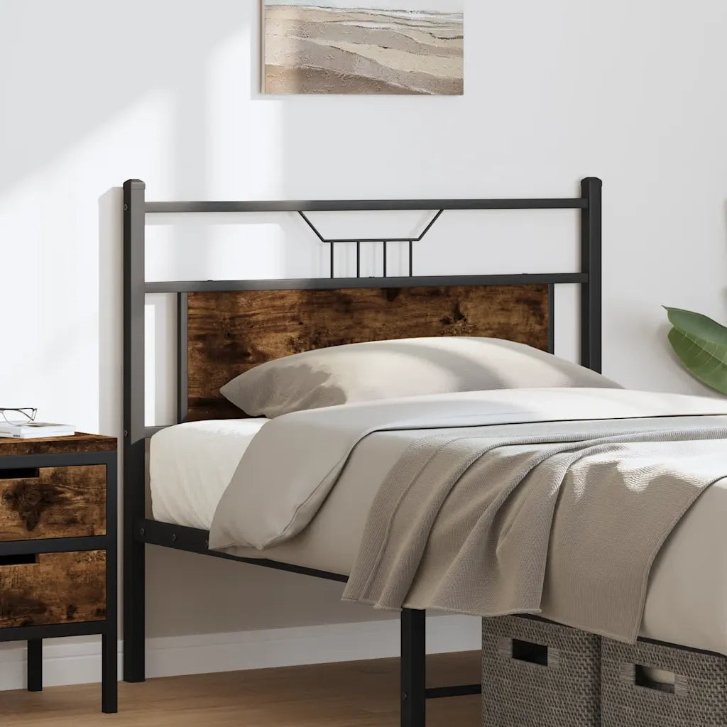 vidaXL Testiera Rovere Fumo 107 cm in Legno Multistrato e Acciaio
