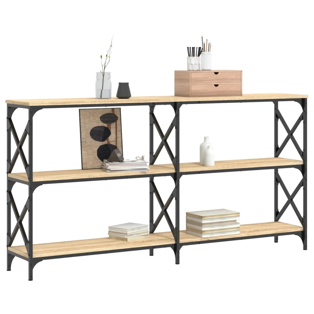 Tavolo Consolle | Tavolo d'Ingresso Rovere Sonoma 156x28x80,5 cm Legno Multistrato