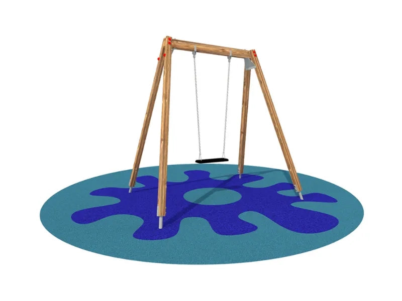 Altalena Alexia 1005 Giochipark 1 posto in legno h210cm certificata EN 1176 - Gabbia