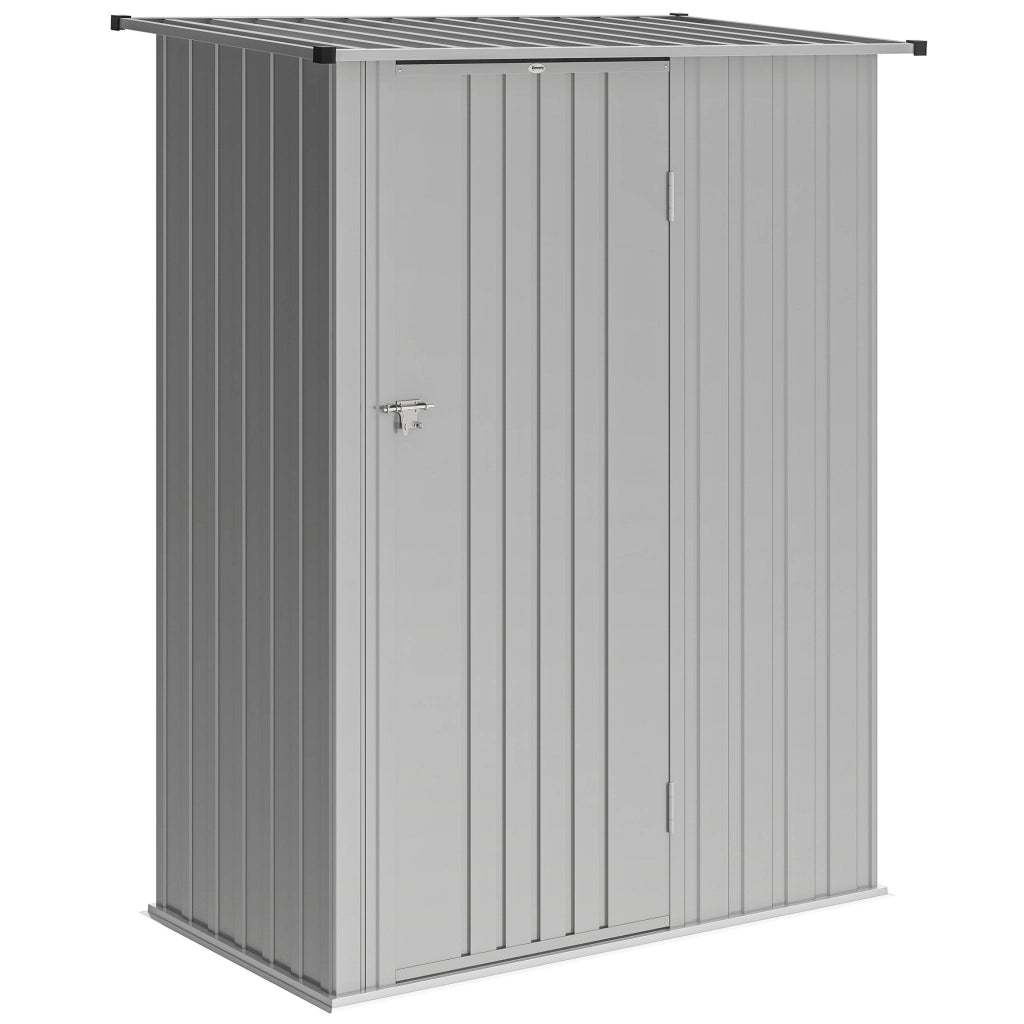 Capanno Attrezzi Giardino in Metallo ¨C Zephmum ¨C 142x86x189 cm, Argento
