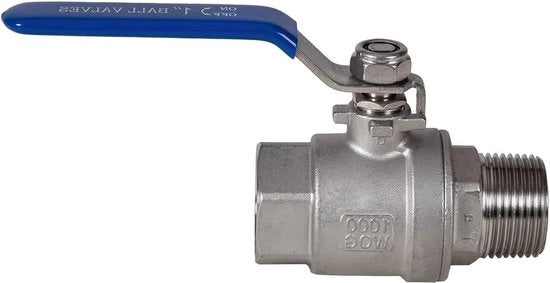 1 pollice BSP Valvola a Sfera in Acciaio Inossidabile - Maschio a Femmina - Tipo 2 PC Porta Completa per Acqua, Olio e Gas