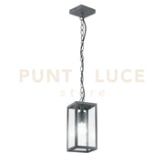 SOSPENSIONE MIRAGE ANTRACITE 1 LUCE ATTACCO E27 IP44 13X13X90CM IN METALLO E VETRO