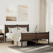 vidaXL Giroletto senza Materasso in Metallo Rovere Marrone 140x200 cm