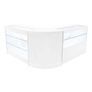 Set Bancone Bianco Hera LED K1200 C1200 CM60 con Serratura e Vetrina Espositiva