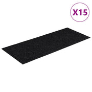 Tappetini per scale autoadesivi 15 pz | Gradini per Scale 60x25 cm neri rettangolari