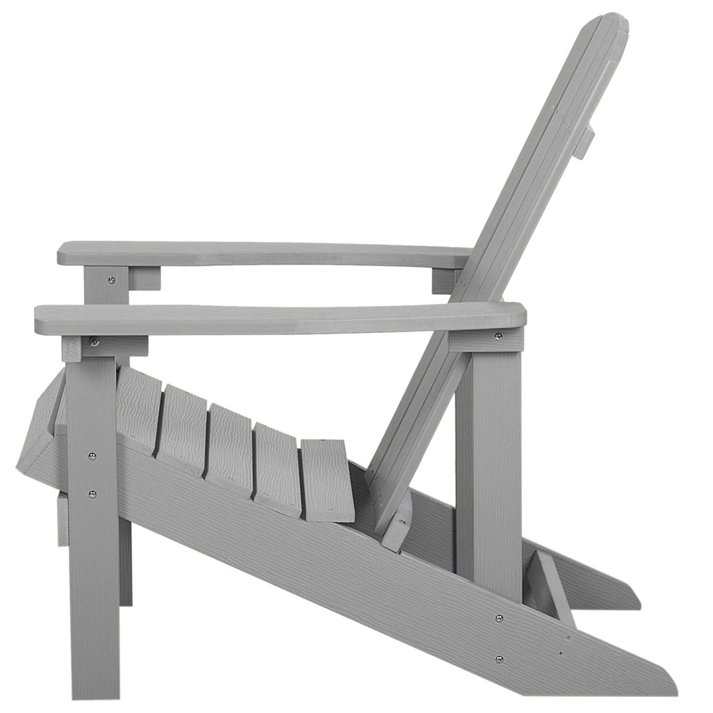 Sedia da giardino in plastica grigio chiaro in legno resistente agli agenti atmosferici in stile moderno
