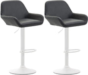 Set 2 Sgabelli Bar Braga In Similpelle nero,bianco