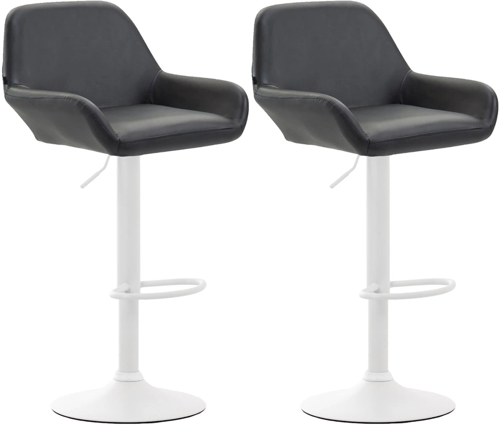 Set 2 Sgabelli Bar Braga In Similpelle nero,bianco