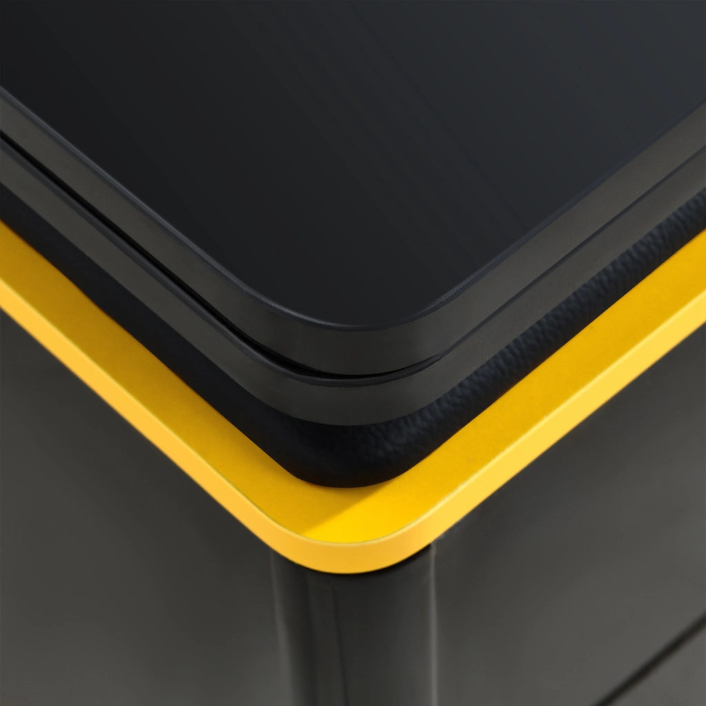 TAVOLINO Alzabile e ribaltabile 100x50x43 cm Nero e Giallo Set con 4 sgabelli