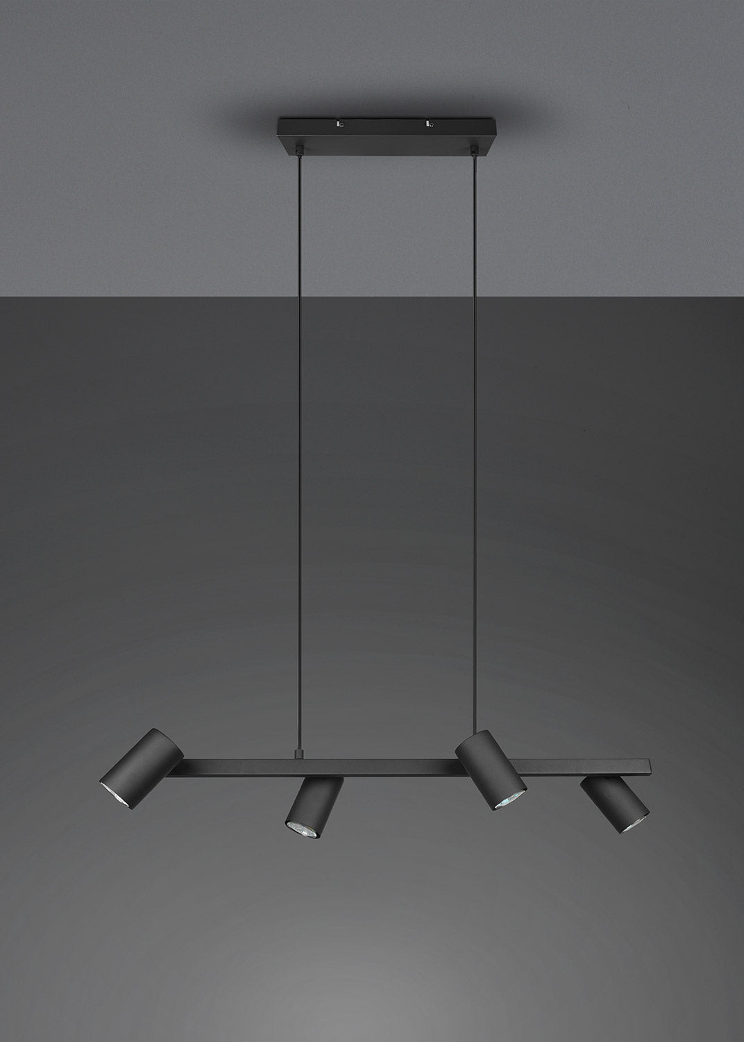 Lampada a Sospensione da Interno Attacco GU10 in Metallo Nero Opaco