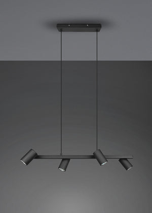 Lampada a Sospensione da Interno Attacco GU10 in Metallo Nero Opaco