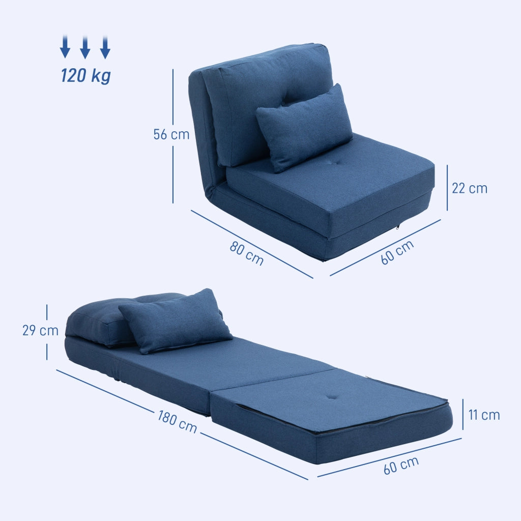 Poltrona letto regolabile ¨C zephmum ¨C blu scuro con cuscino