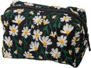 Borse da toeletta per donne - grandi tasche di trucco con chiusura a zip - disegno di fiori