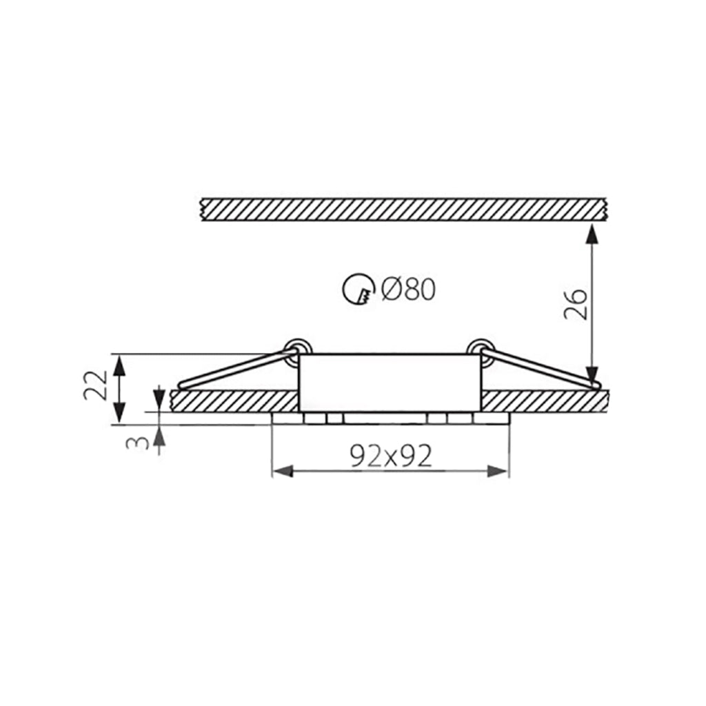 Portafaretto nero orientabile incasso quadrato 80mm supporto luci LED GU10 GU5.3