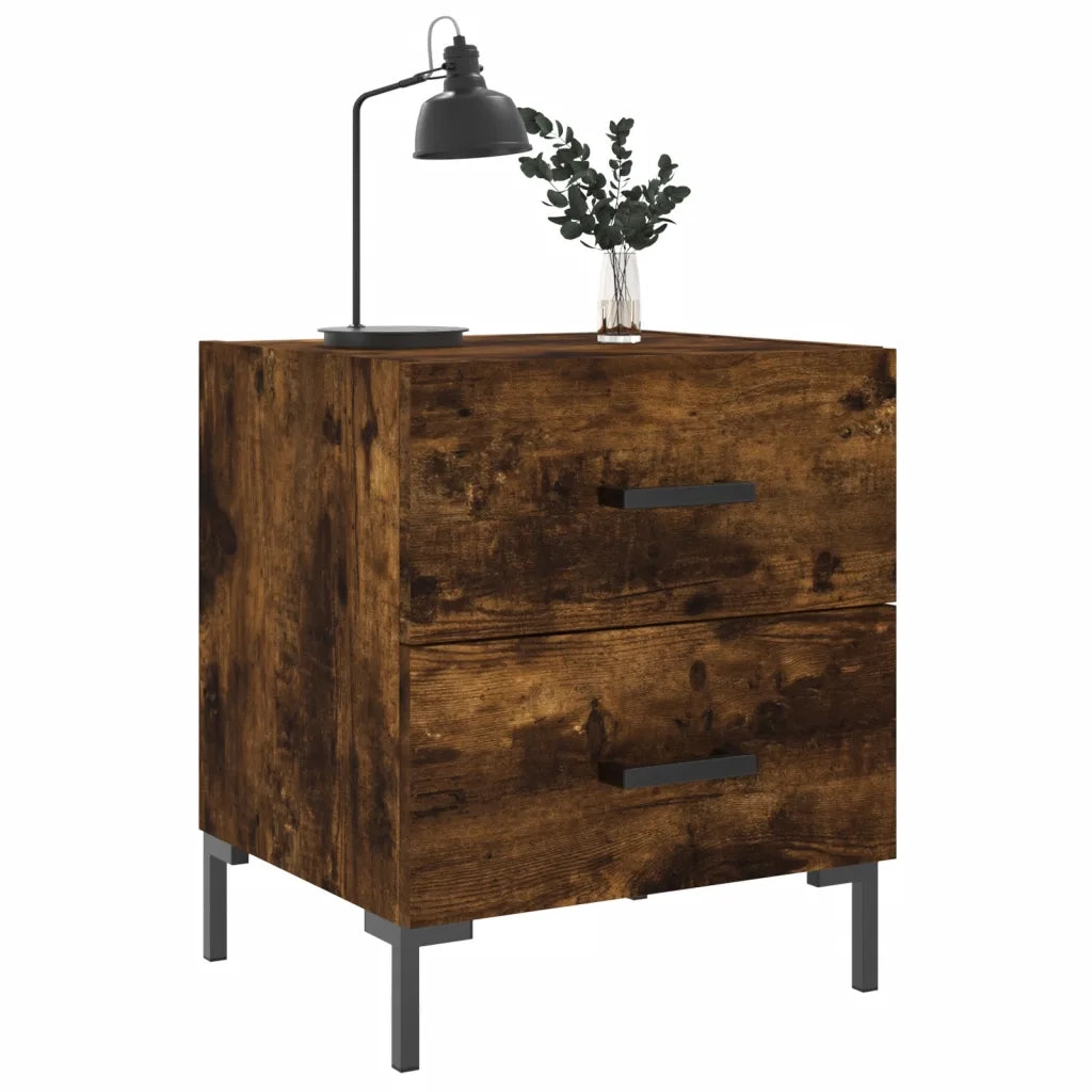 Comodino-Tavolino da notte Rovere Fumo 40x35x47,5 cm in Legno Multistrato 551423