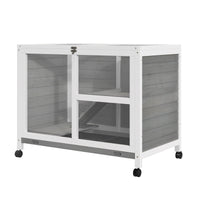 Conigliera da Esterno 2 Livelli 91,5x53,3x73 cm in Legno Grigio