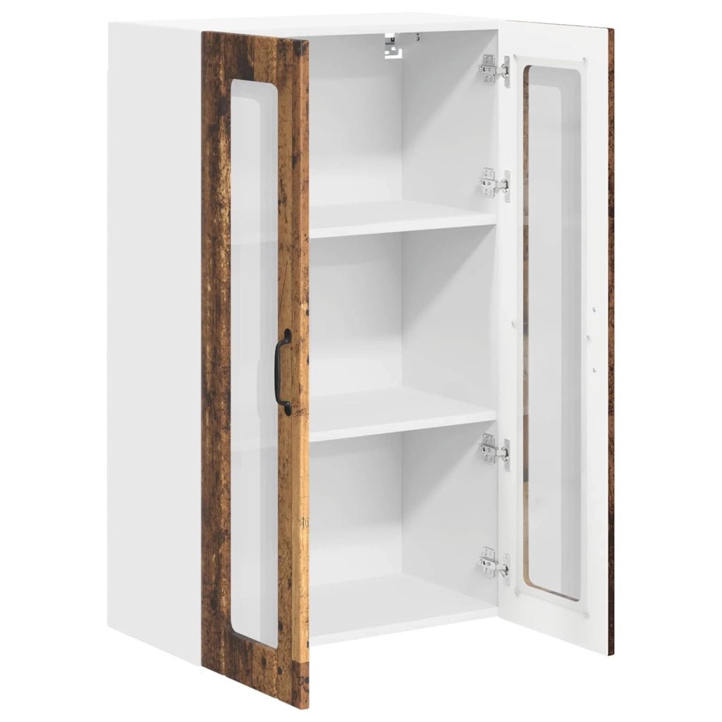 Mobile in vetro da parete LUCCA Legno antico 60 x 31 x 100 cm