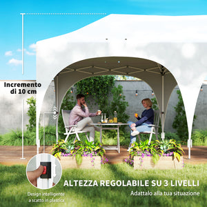 Gazebo da Giardino Pieghevole 3x6 m con Pareti Rimovibili e Borsa di Trasporto Bianco
