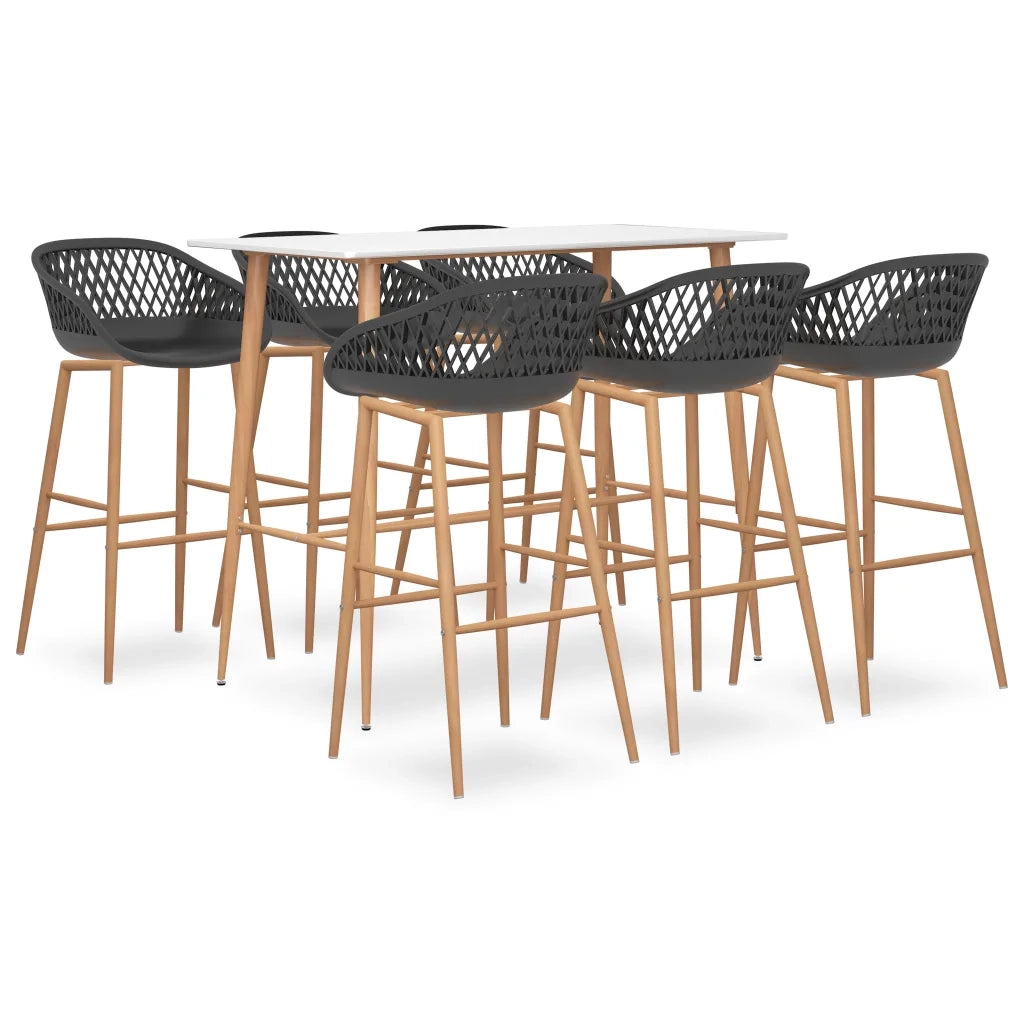 Set da Bar 7 pz Bianco e Grigiocod mxl 72443