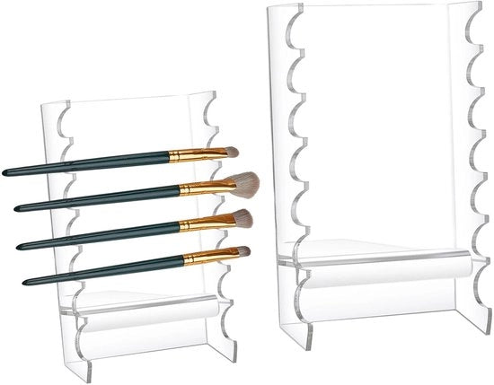 Organizzatore di Cosmetici Portatile con Supporto Rotativo in Acrilico Translucido - Dimensioni 16 x 3,5 cm