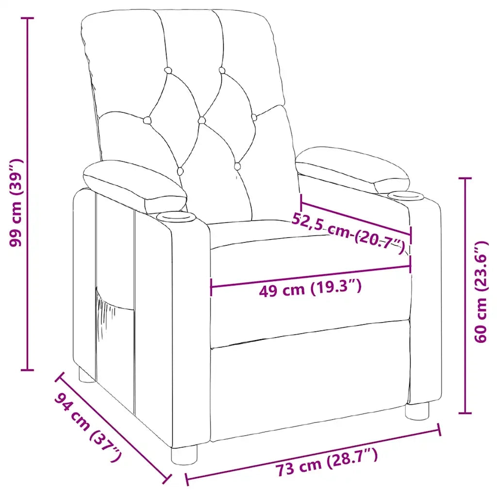 Divano Sedia-Poltrona Reclinabile in Tessuto Grigio Scuro 883517