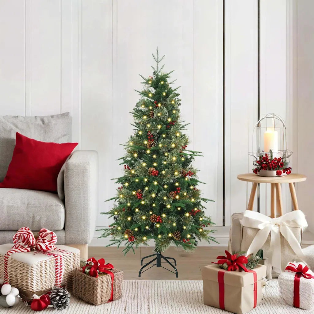 Albero di Natale | Decorazioni natalizie Artificiale con Rami Pieghevoli Verde 120 cm