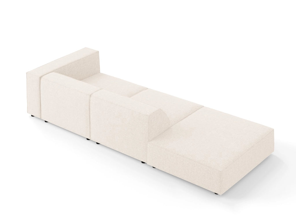 Cosmopolitan Design - Divano sinistro "Arendal" 4 posti in ciniglia beige chiaro 