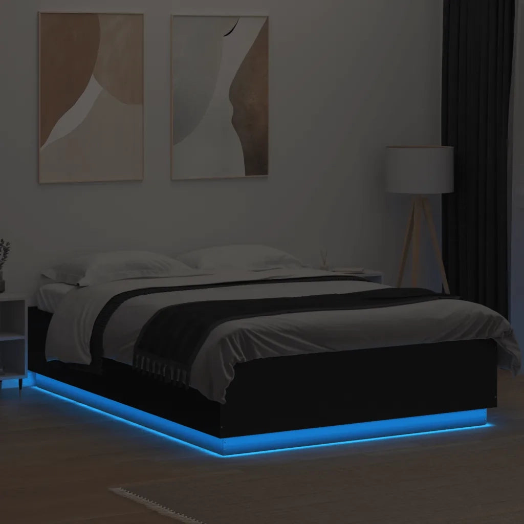 Giroletto con LED senza Materasso Nero 150x200 cm 3209605