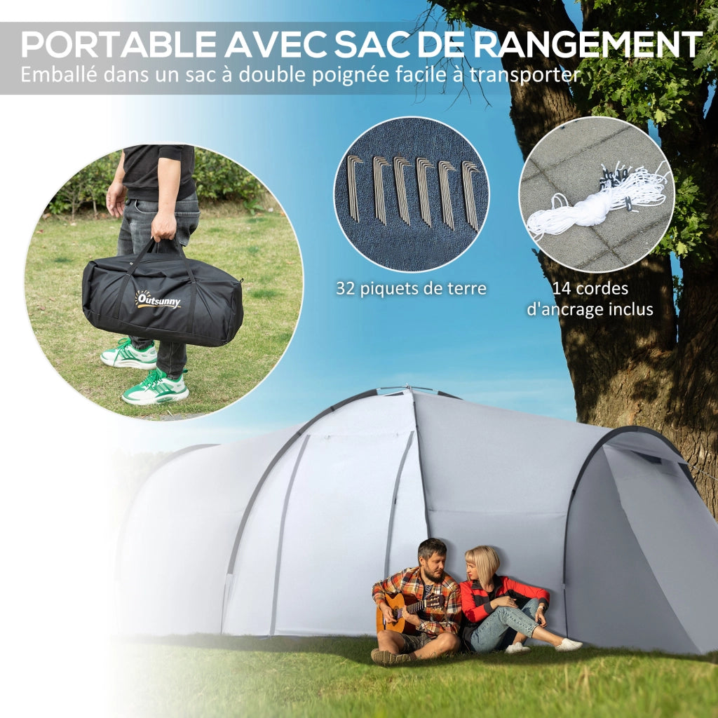 Tenda da campeggio familiare 4-6 persone ¨C Xylo ¨C con 2 camere 1 soggiorno veranda anti-UV impermeabile