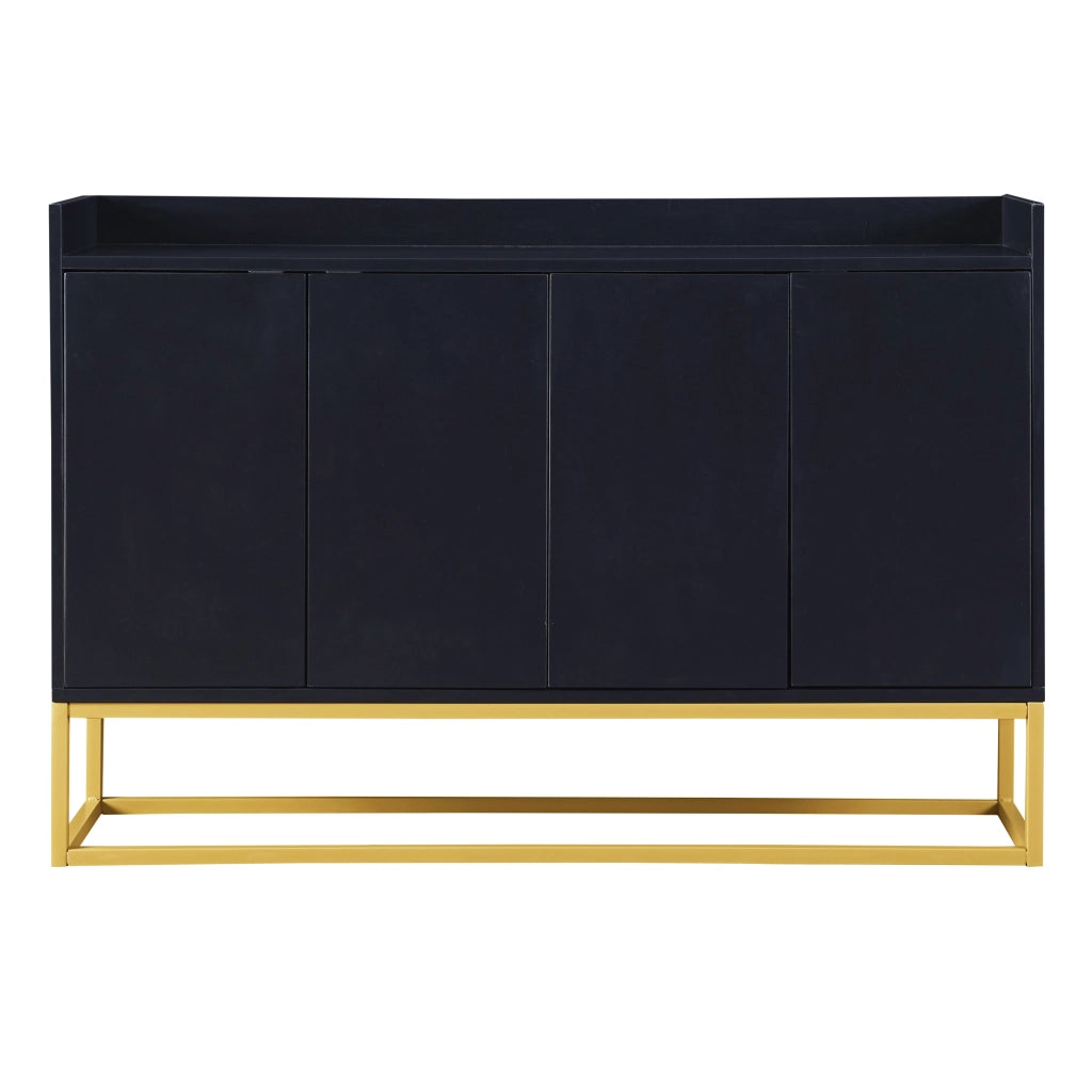 Sideboard moderno minimalista - Zephmum- 4 ante senza maniglie nero