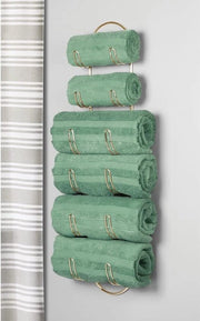 Accessorio da bagno in metallo per parete – asciugamano da bagno in metallo – accessorio da bagno elegante – adatto anche per il bagno degli ospiti – finitura in ottone.