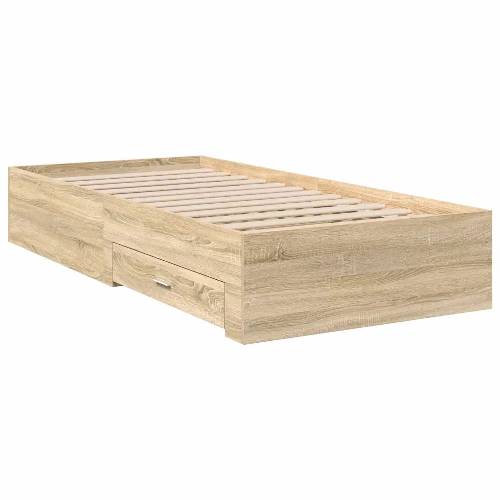 Struttura del letto-Giroletto Marrone 90 x 190 cm Legno multistrato 627629