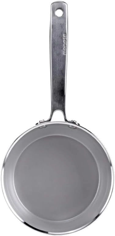 Moneta 0005390516 Armonia Casseruola Antiaderente Senza PTFE PFAS PFOA Nichel Alluminio per Induzione 16 cm colore Nero Grigio