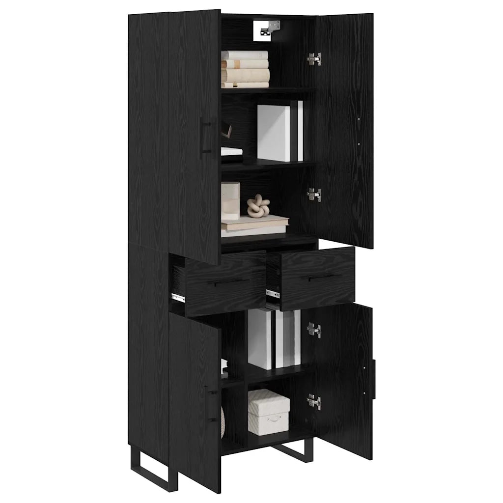Credenza con cassetto 2 pcs Rovere Nero 69,5 x 34 x 180 cm 3416190