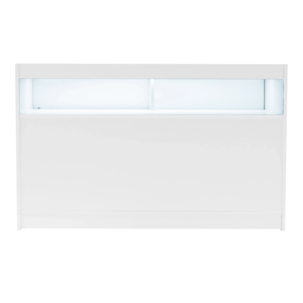 Set Bancone Bianco Theseus LED B1500 LM60 con Serratura e Vetrina Espositiva