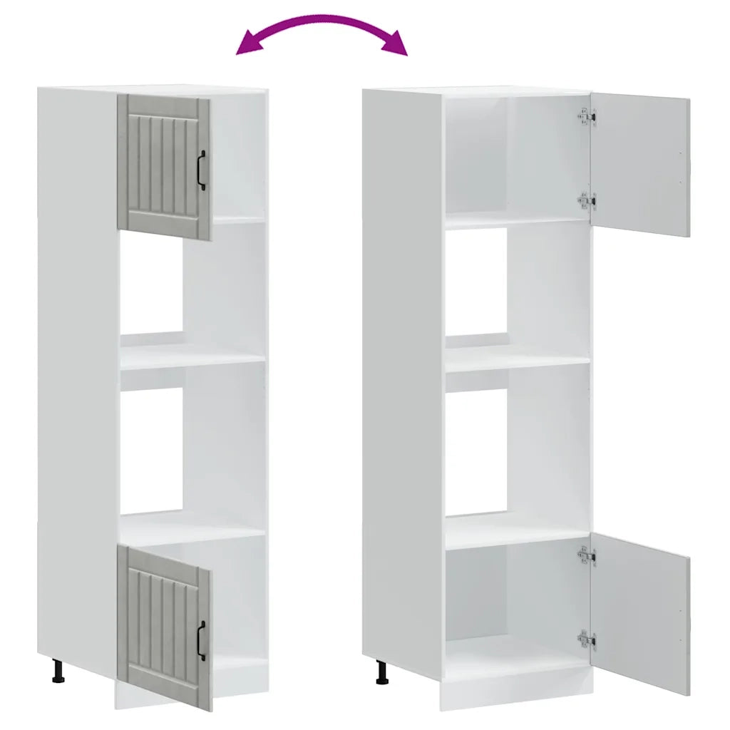 vidaXL Armadi Forno 2 pz Lucca Grigio Cemento in Legno Multistrato
