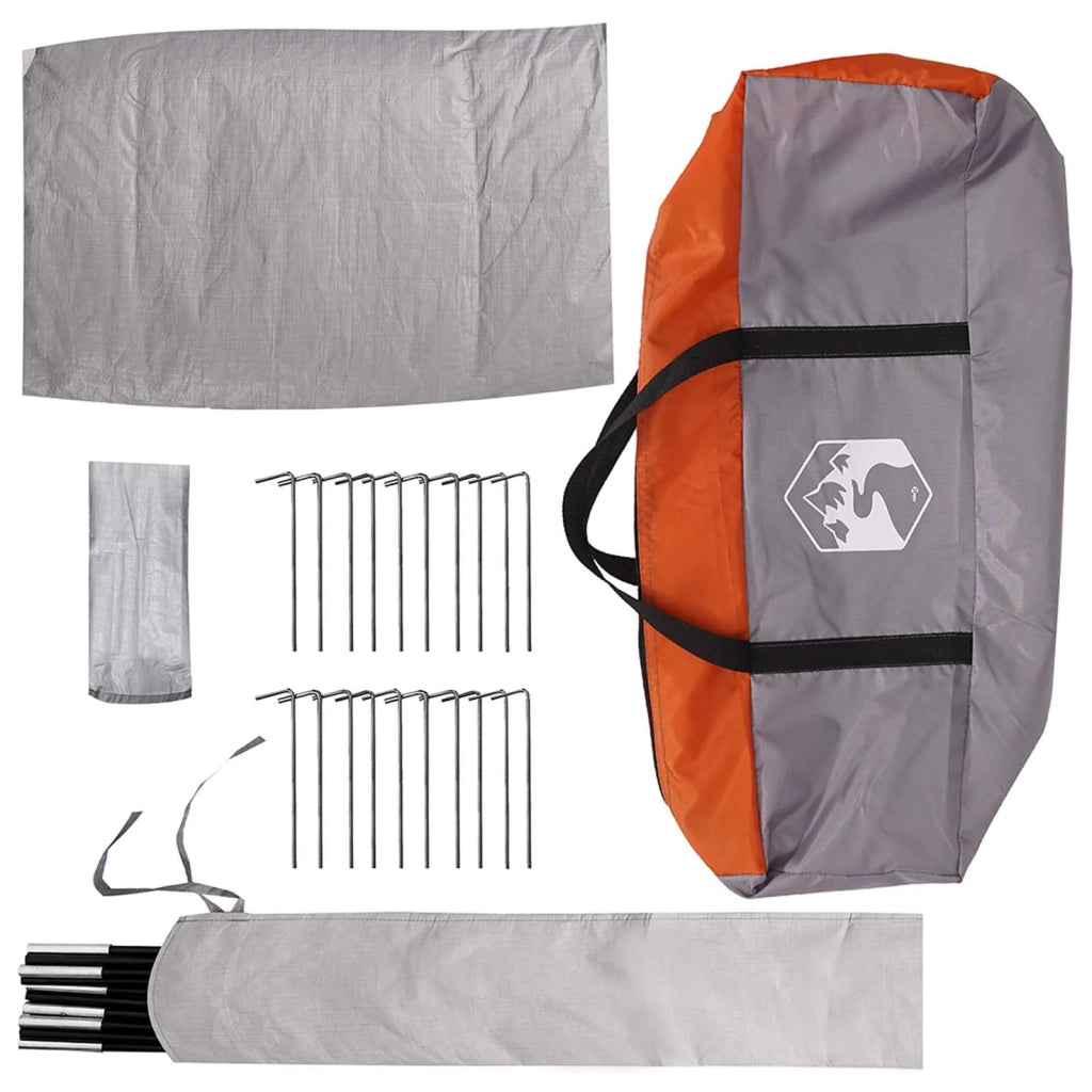 Tenda Tipi Grigio e arancione 18 Persone Poliestere e Acciaio 42028621